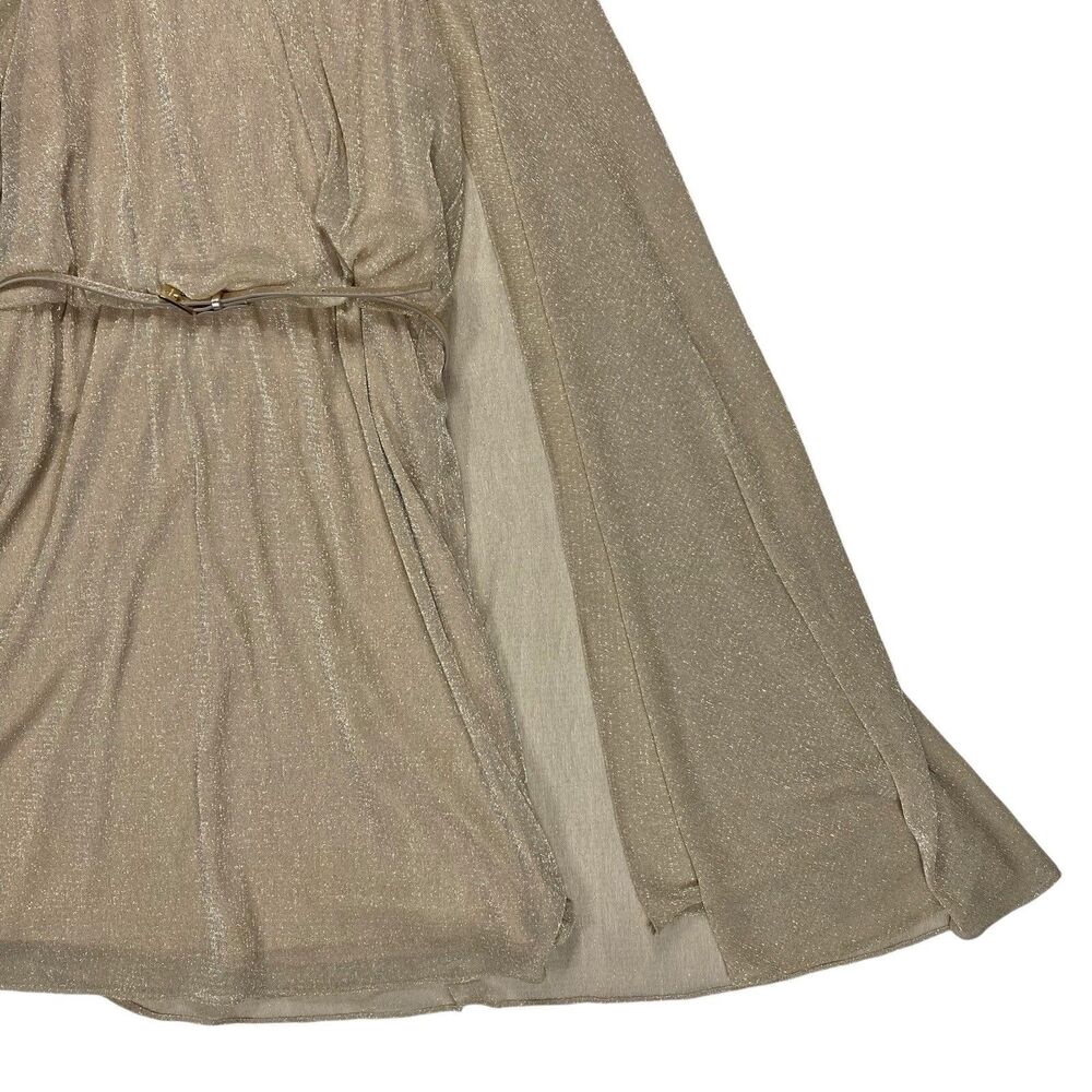 Gold Sheer Cape Sparkle Dress - Women - Picture 5 of 16